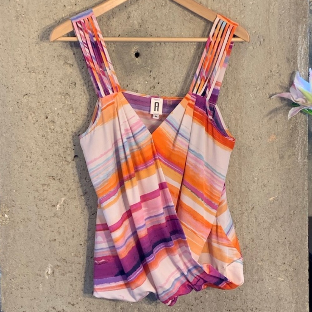 Colorful Tank Top w Strap Detail - Never Worn!